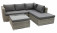 AKS Daytona Loungegruppe Polyrattan Kunstoffgeflecht Alu grau 72x72x30 cm