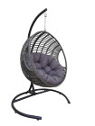 AKS Kano Hängesessel Polyrattan Kunstoffgeflecht anthrazit 70x103x114cm