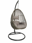 AKS Togo Hängesessel Polyrattan Kunstoffgeflecht Stahl grau 113x84x66cm