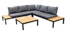 AKS Pearland Loungegruppe Teakholz natur, Kissen anthrazit