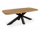 AKS Conti Diningtisch Aluminium charcoal Teak Tischplatte 220x100x76 cm