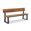 AKS Grant Sitzbank Aluminium charcoal Sitz- und Rückenfläche Teak 170x53x85 cm