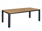 AKS Gibson Diningtisch Aluminium charcoal Teak Tischplatte 160x90x76 cm