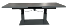 AKS Maine Ausziehlifttisch Alu anthrazit Glasplatte dunkelgrau 142,5-185x82,5x4-73 cm
