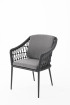 AKS Flores Diningsessel 63x65x85,5 cm Rope und Kissen charcoal