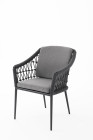 AKS Flores Diningsessel 63x65x85,5 cm Rope und Kissen charcoal