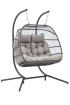 AKS Mora Hängesessel 2-Sitzer 156,5x105x197 cm Rope grau Kissen grau