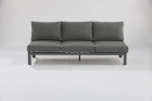 AKS Pearl Loungesofa Aluminium charcoal, Kissen Olefin charcoal 198x75x27 cm