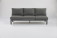 AKS Pearl Loungesofa Aluminium charcoal, Kissen Olefin charcoal 198x75x27 cm