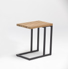AKS Pearl Beistelltisch Aluminium Teakholz charcoal 45,5x30x49 cm