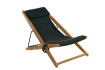 AKS Beachchair, Teakgestell natur, Polster schwarz 76x107x74 cm