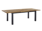 AKS Jobson Ausziehtisch Edelstahl charcoal Teaktischplatte natur 220-280x100x76 cm