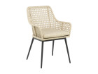 AKS Glenville Diningsessel Rope cream Aluminiumbeine anthrazit inkl. Kissen 58x68x89 cm