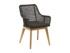 AKS Glenville Diningsessel Rope anthrazit Teakbeine natur inkl. Kissen 58x68x89 cm