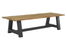AKS Langley Diningtisch Aluminium charcoal, Teaktischplatte natur 300x100x76 cm