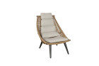 AKS Arco Loungesessel Aluminium Geflecht natur Kissen beige 59x73x113 cm