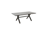 AKS Cort Diningtisch 160x90x73 cm Alu grau Glasplatte Keramikoptik