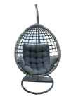 Hängesessel Mali 118x85x127 cm Geflecht natur grau Kissen grau