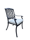 AKS Liverpool Diningsessel Aluminiumguss bronze, Kissen beige 52x44x93 cm