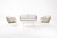 AKS Brezone Loungeset 4-teilig Aluminium ivory white Twisted Wicker natur Kissen coconut