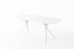 AKS Brezone Diningtisch 180x90x75 cm Aluminium ivory white Tischplatte beige