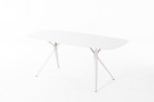 AKS Brezone Diningtisch 180x90x75 cm Aluminium ivory white Tischplatte beige