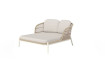 AKS Brezone Daybed 163,5x148x82,5 cm Aluminium ivory white Twisted Wicker natur Kissen coconut