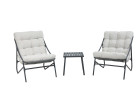 AKS Nola Relaxset 3-teilig Stahl dunkelgrau Kissen Olefin beige