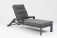 AKS Lusia Loungeliege mit Rollen 200x71x86 cm Aluminium charcoal Kissen grau