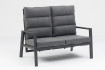 AKS Lusia Loungesofa 2er 132x74,5x103 cm Aluminium charcoal Kissen dunkelgrau