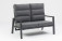 AKS Lusia Loungesofa 2er 132x74,5x103 cm Aluminium charcoal Kissen dunkelgrau