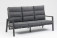 AKS Lusia Loungesofa 3er 192x74,5x103 cm Aluminium charcoal Kissen dunkelgrau