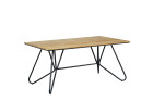 AKS Barry Diningtisch 160x90x74 cm Edelstahl anthrazit Teaktischplatte natur