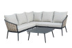 AKS Bolton Loungeset 3-teilig Aluminium hellgrau Geflecht grau Kissen beige
