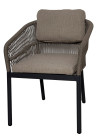 AKS Richfield Diningsessel 62x57,5x78 cm Aluminium dunkelgrau Rope und Kissen beige