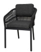 AKS Richfield Diningsessel 62x57,5x78 cm Aluminium dunkelgrau, Rope und Kissen grau