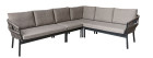 AKS Richfield Diningset 4-teilig Aluminium dunkelgrau Rope und Kissen beige ohne Tisch
