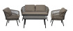 AKS Westlake Loungeset 4-teilig Aluminium dunkelgrau Rope beige Tischplatte grau