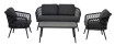 AKS Westlake Loungeset 4-teilig Aluminium dunkelgrau Rope grau Tischplatte grau