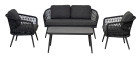 AKS Westlake Loungeset 4-teilig Aluminium dunkelgrau Rope grau Tischplatte grau