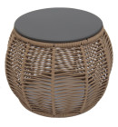 AKS Beistelltisch 48x40 cm Rope beige Tischplatte aus Metall grau