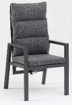 AKS Lusia XL Diningsessel 60x64x108,5 cm Aluminium charcoal Kissen dunkelgrau