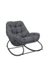 AKS Cali Relaxschaukelsessel Stahl grau Kissen grau 82,5x114,5x87,5 cm