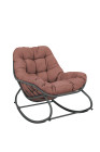 AKS Cali Relaxschaukelsessel Stahl grau Kissen mokka 82,5x114,5x87,5 cm