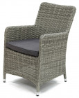 AKS Cleveland Diningsessel Polyrattan Kunstoffgeflecht Aluminium grau