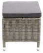 AKS Cleveland Hocker Polyrattan Kunstoffgeflecht Aluminium grau 45x45x43 cm