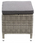 AKS Cleveland Hocker Polyrattan Kunstoffgeflecht Aluminium grau 45x45x43 cm