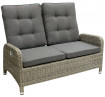 AKS Cleveland Loungesofa Polyrattan Aluminium grau 140x82x73/108 cm