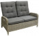 AKS Cleveland Loungesofa Polyrattan Aluminium grau 140x82x73/108 cm