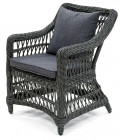 AKS Föhr Diningsessel Polyrattan Kunstoffgeflecht Aluminium light charcoal